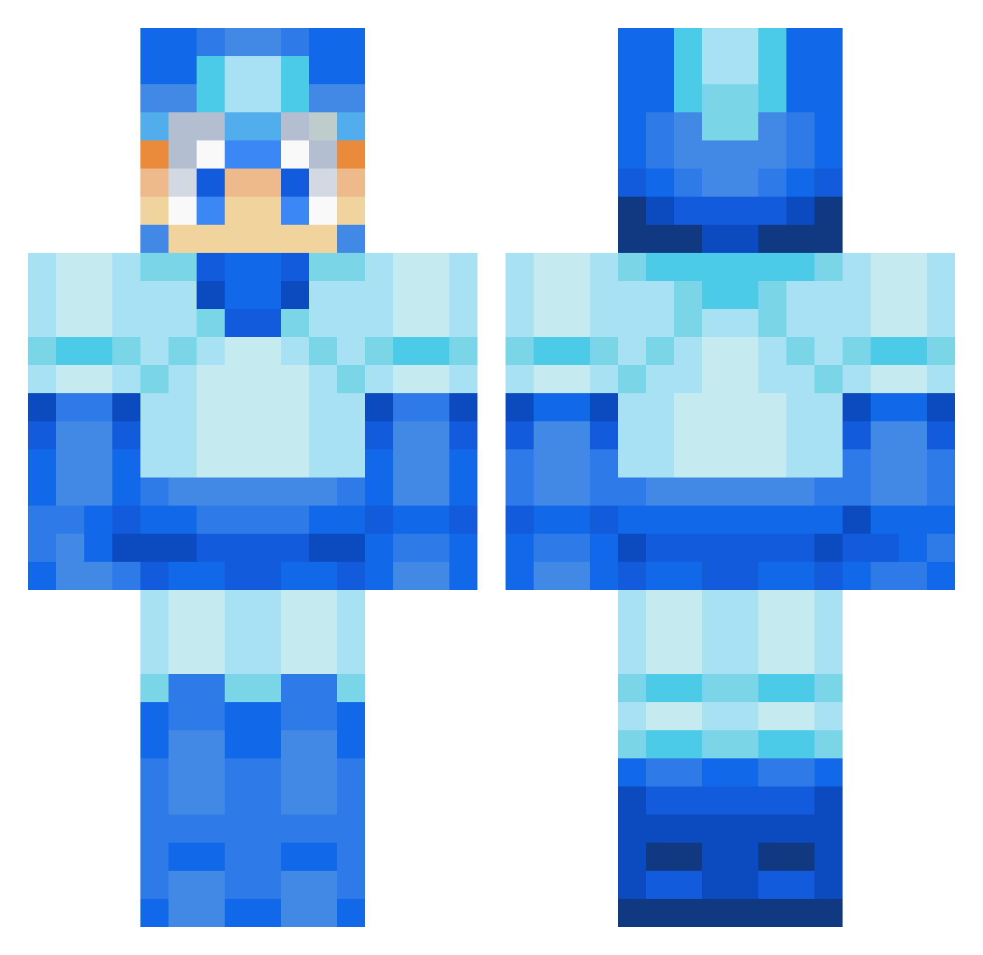 KiritoEUW Minecraft skin, front and back view