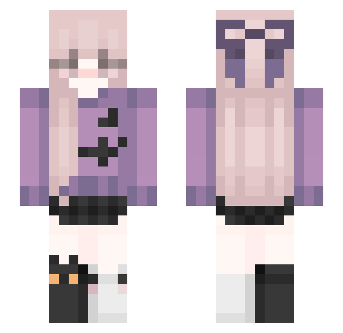 BKM040709 Minecraft skin, front and back view