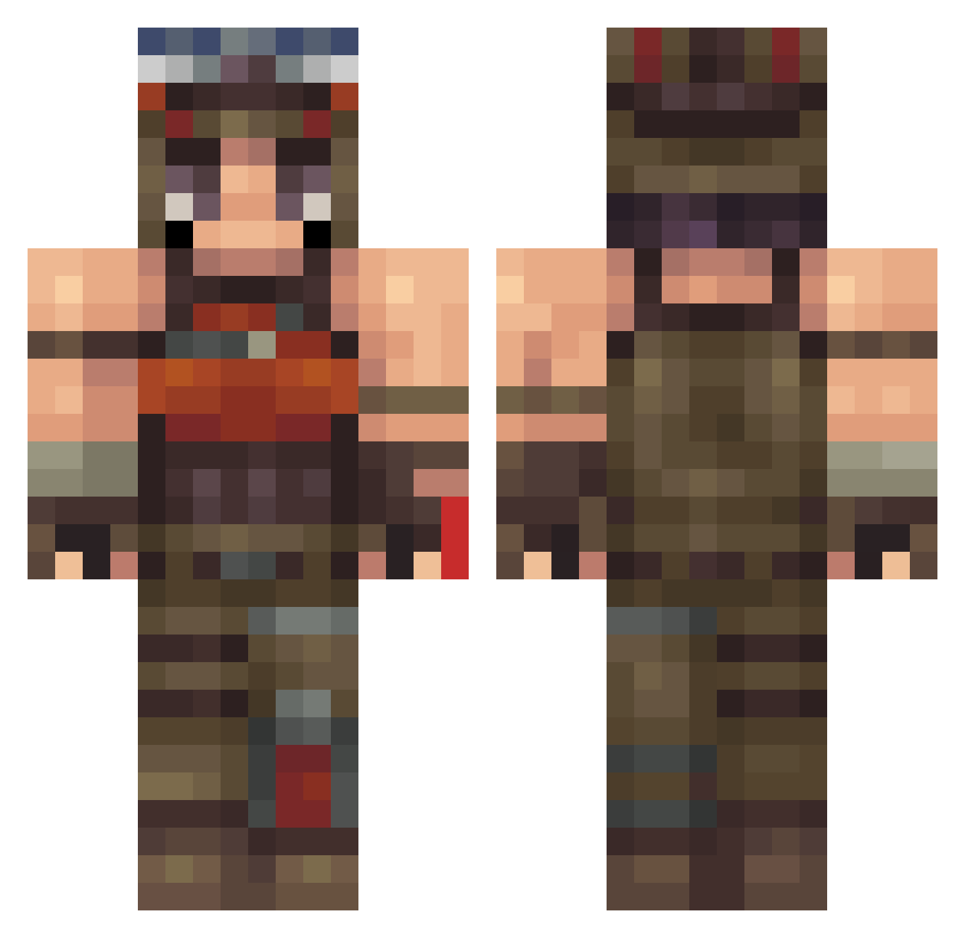 Gebotennetz Minecraft skin, front and back view