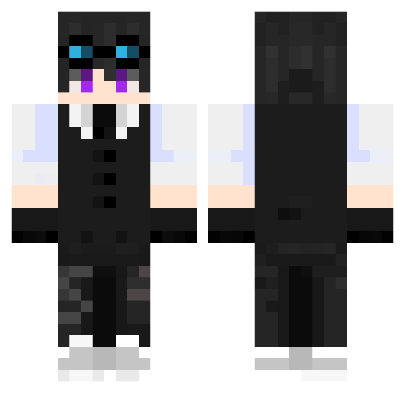 SidedTenseMC Minecraft skin, front and back view