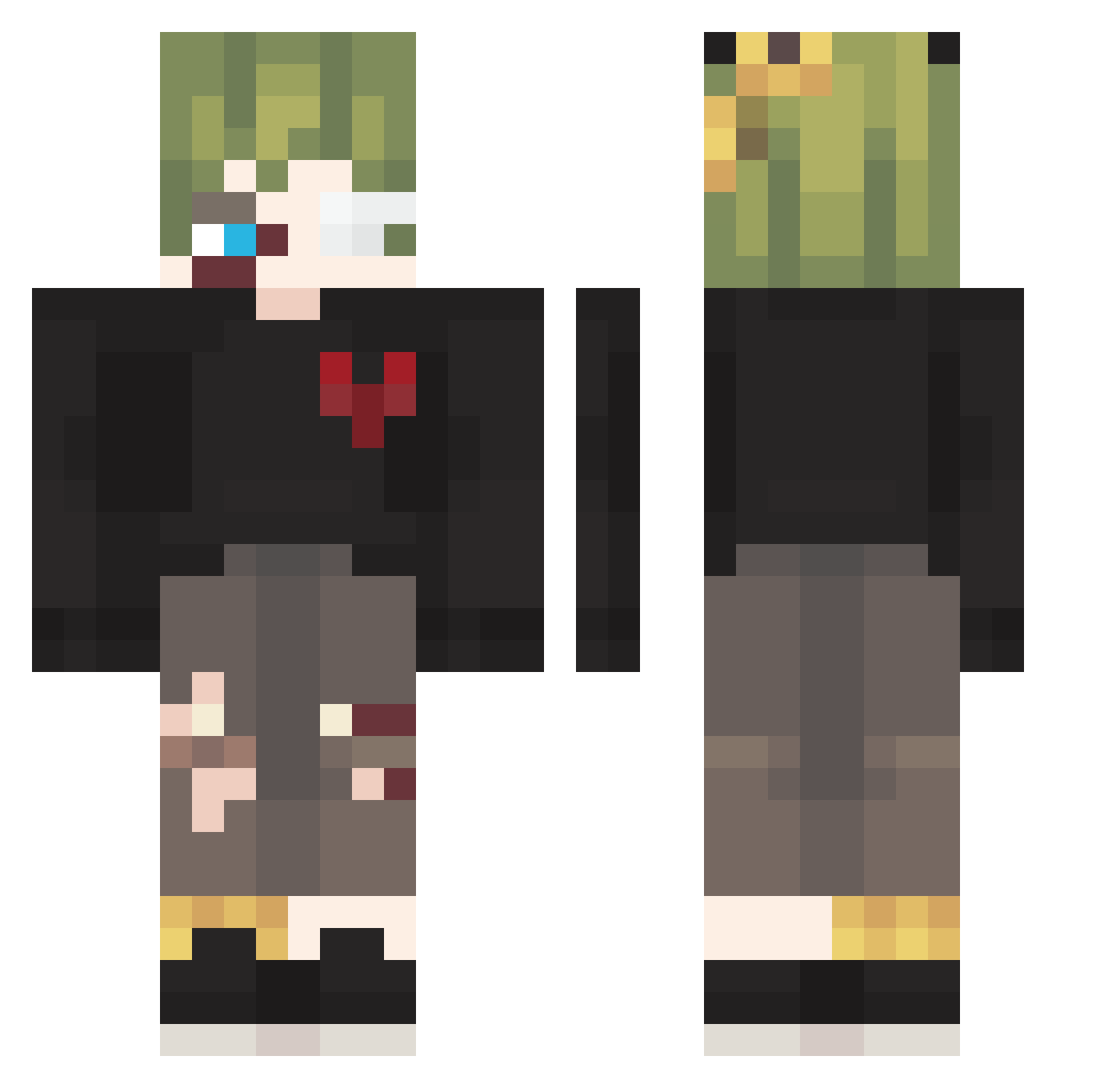 shckwaave Minecraft skin, front and back view