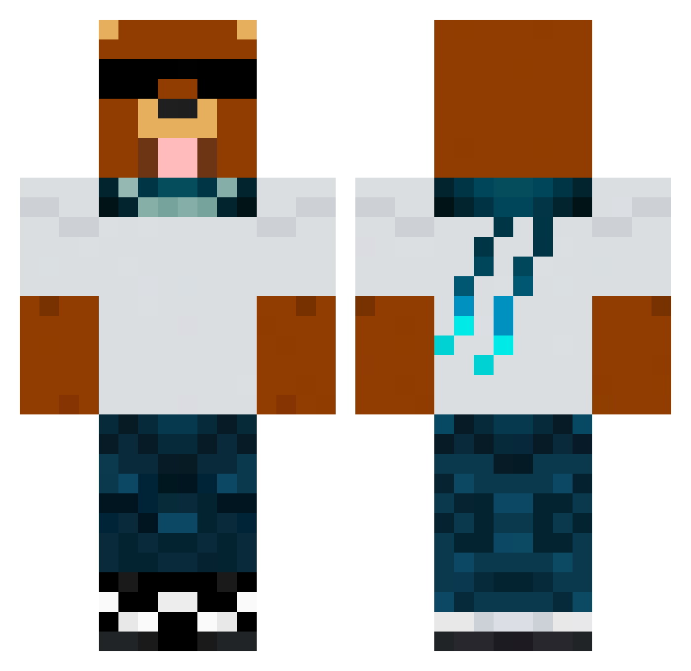 MaadKaat Minecraft skin, front and back view