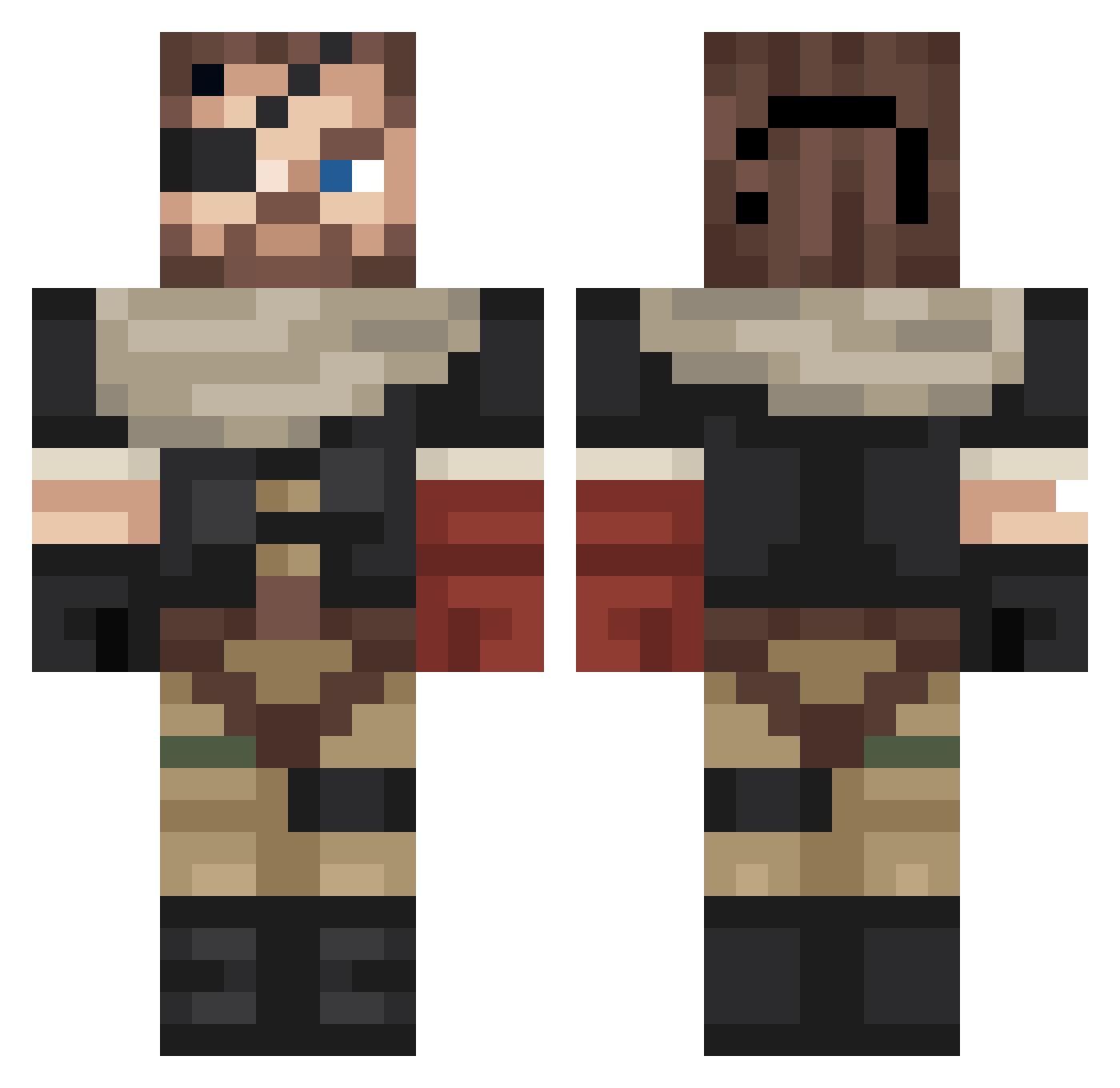 Isakson69 Minecraft skin, front and back view