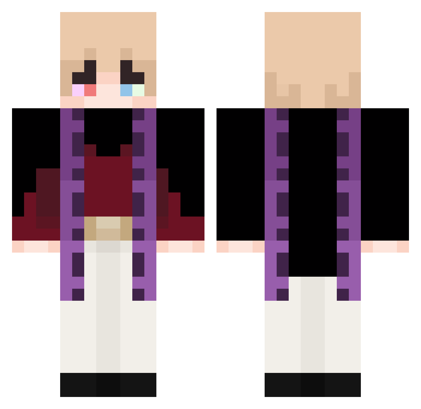 Khijsu Minecraft skin, front and back view