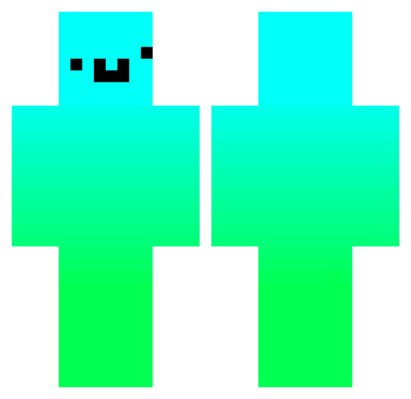 XXTian0 Minecraft skin, front and back view
