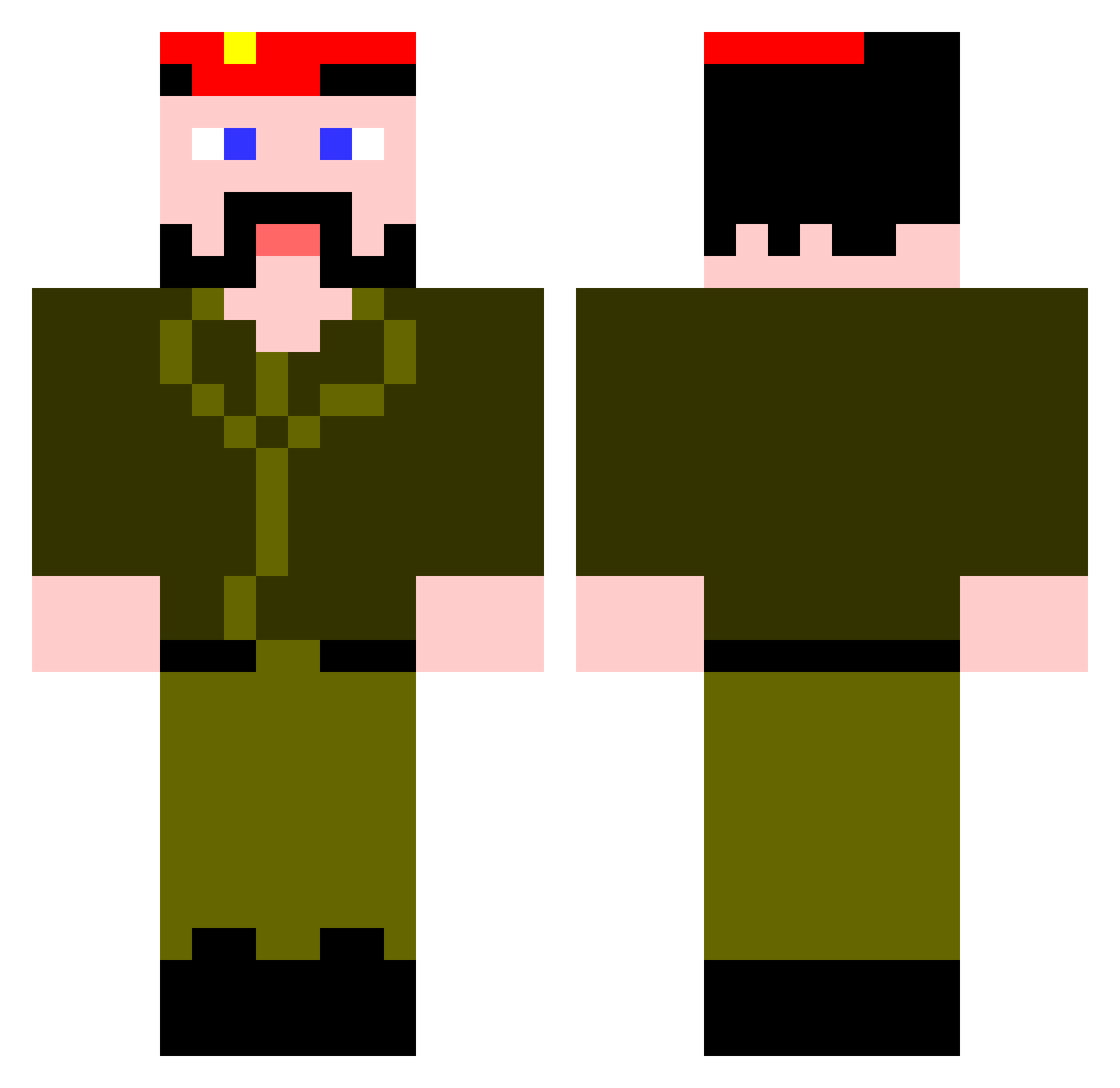TKDL Minecraft skin, front and back view