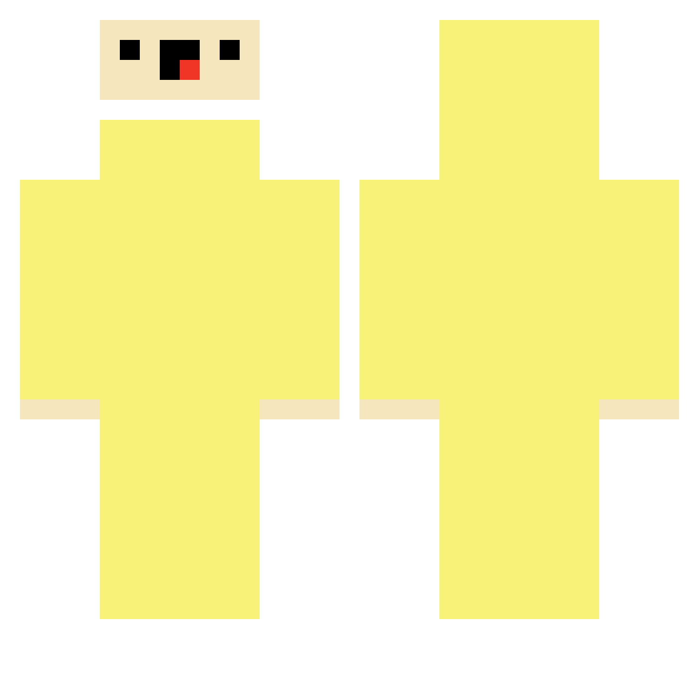 swirIs Minecraft skin, front and back view