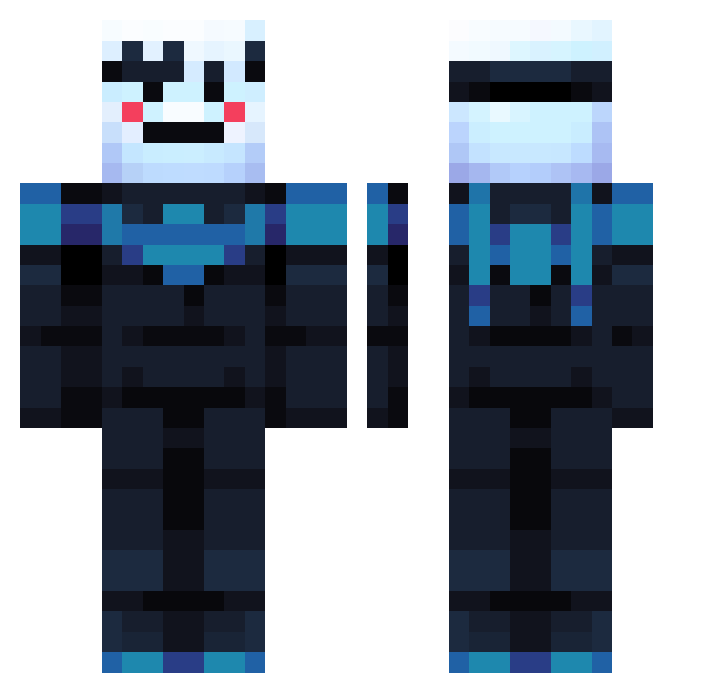 reneff Minecraft skin, front and back view