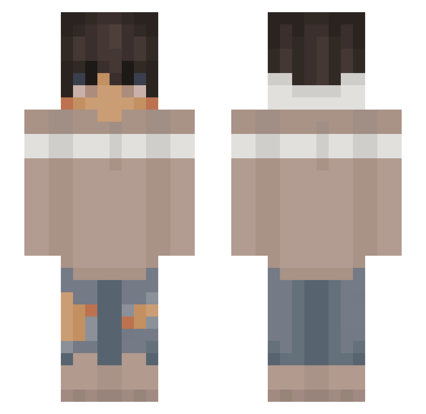Punahou Minecraft skin, front and back view