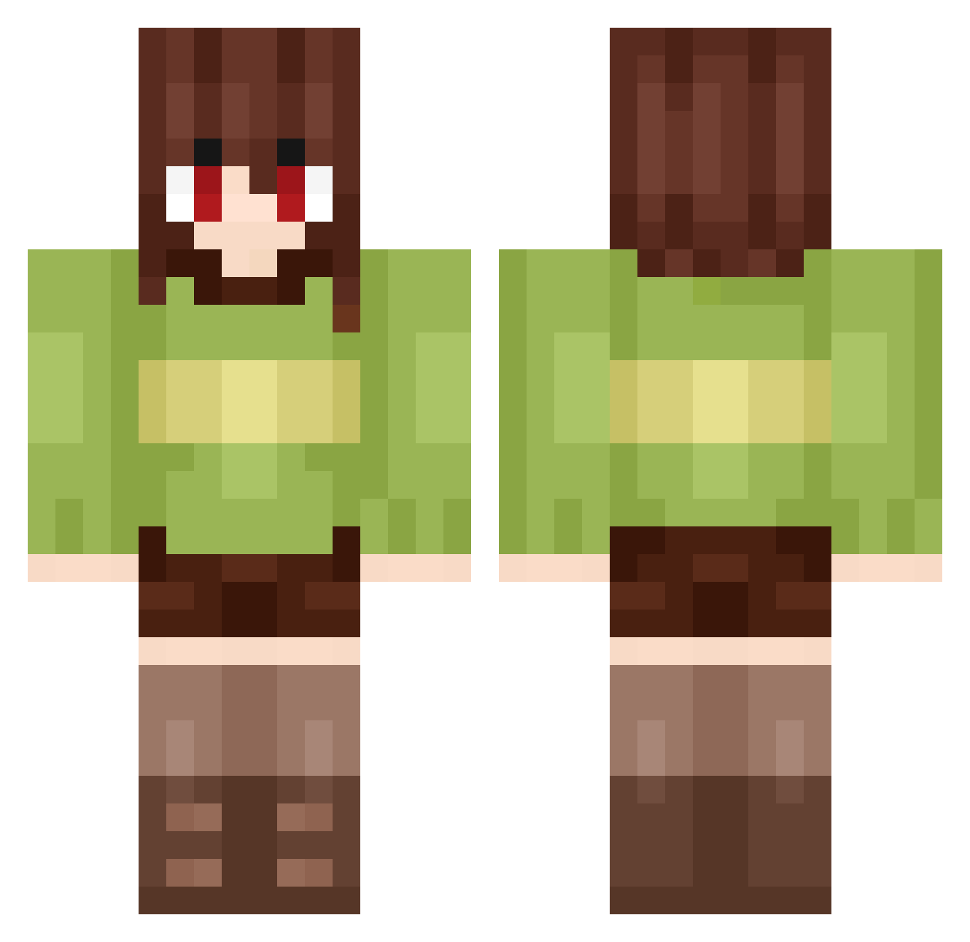 TaN_isPeak Minecraft skin, front and back view