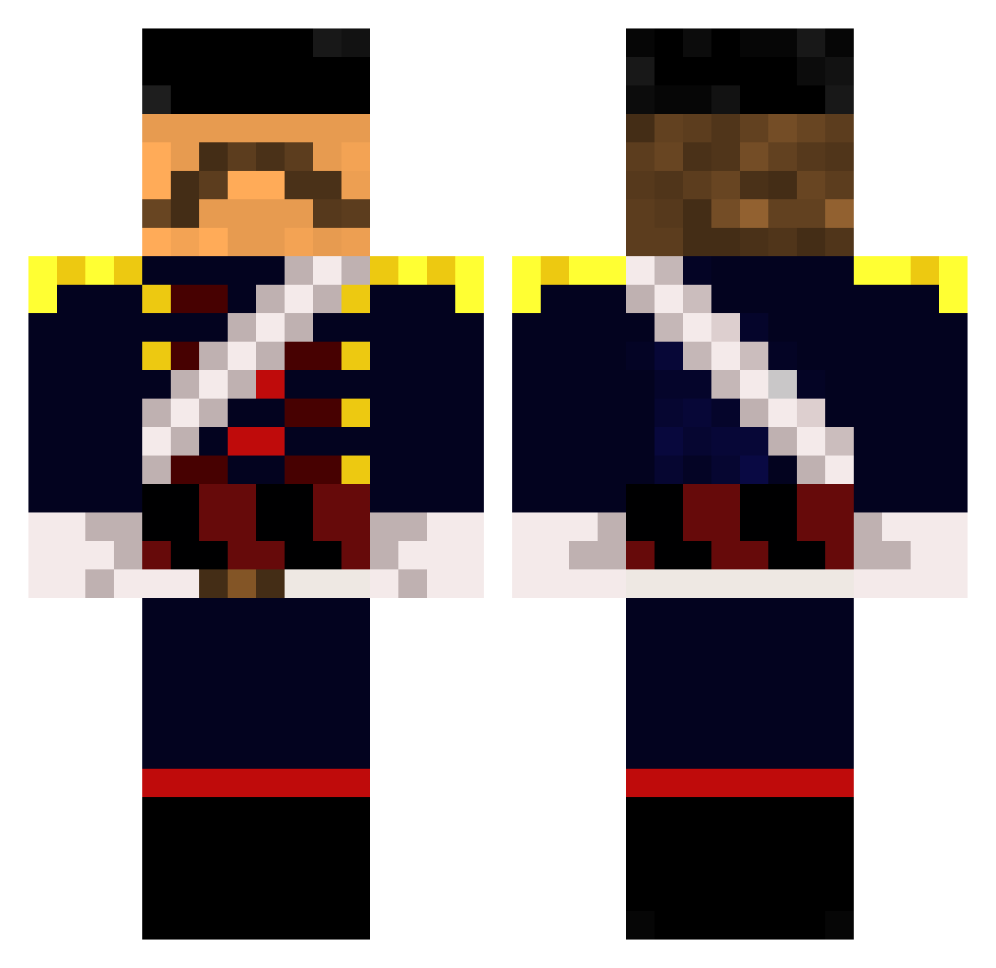 Topiary Minecraft skin, front and back view
