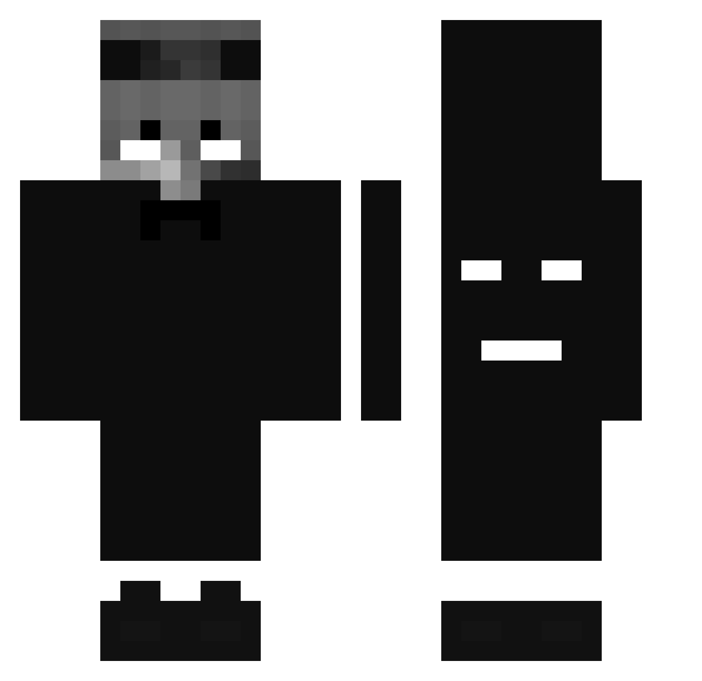Emorejas Minecraft skin, front and back view
