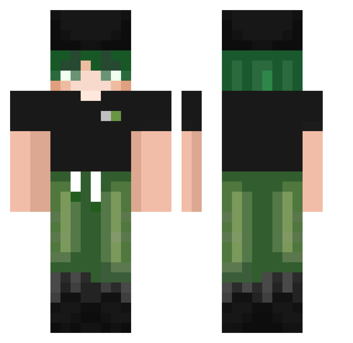WortyBuy Minecraft skin, front and back view