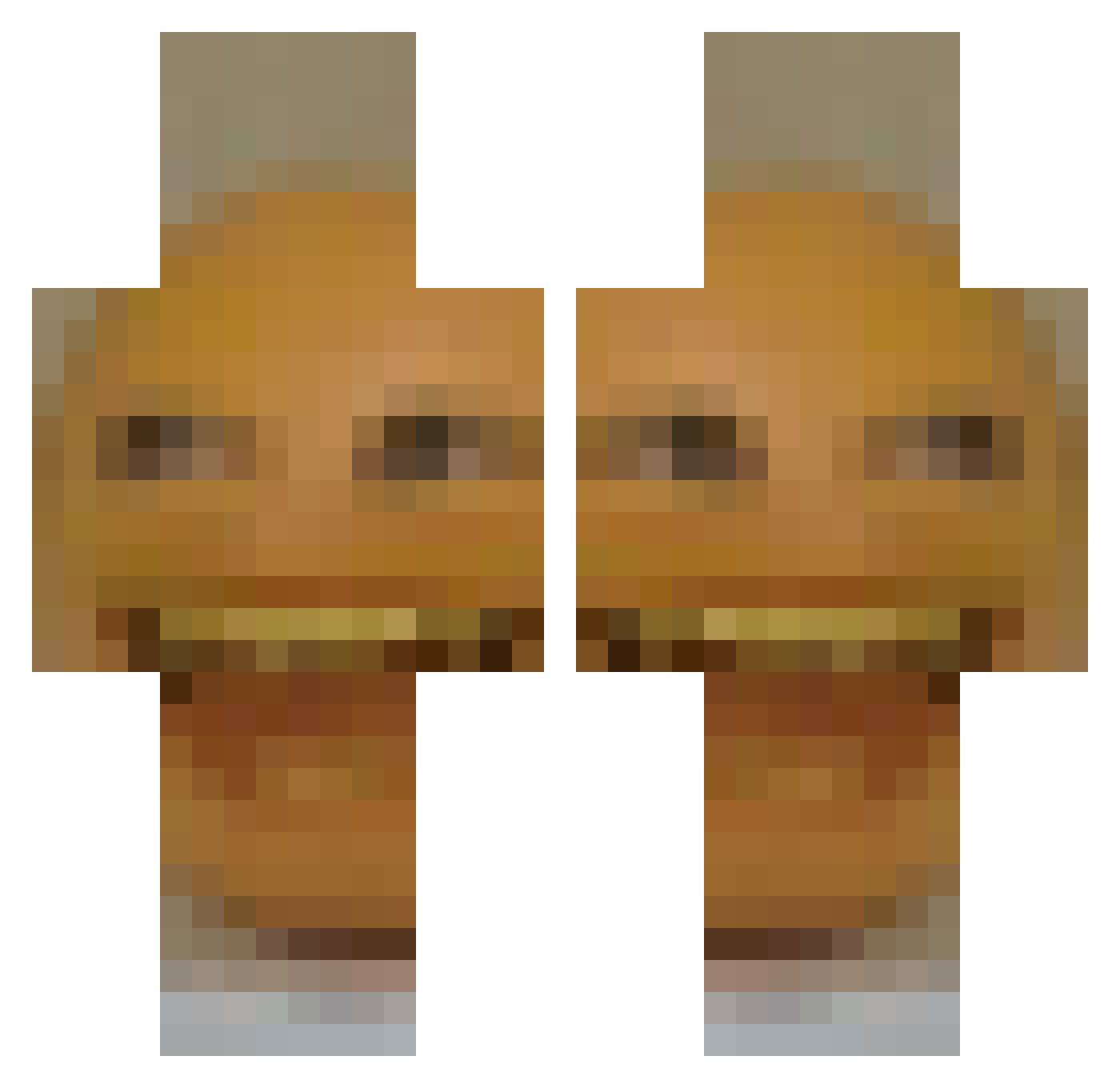 Sayetor Minecraft skin, front and back view