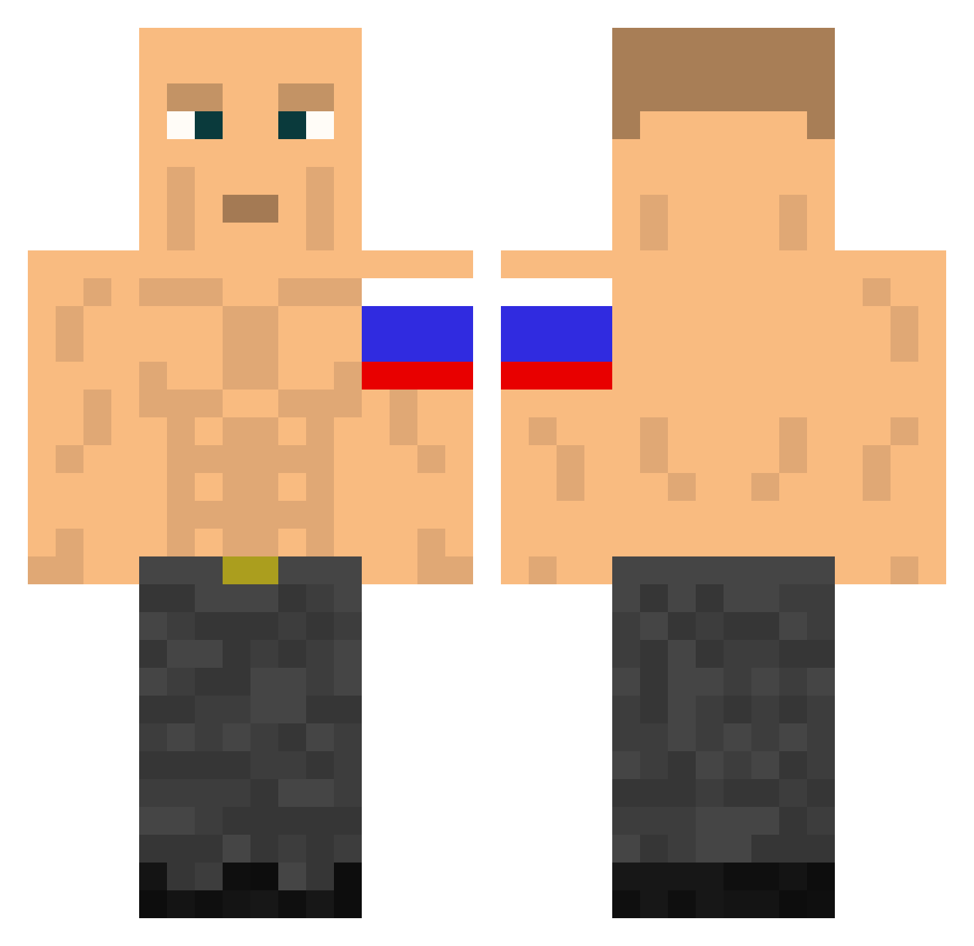 bigBrain_small_p Minecraft skin, front and back view