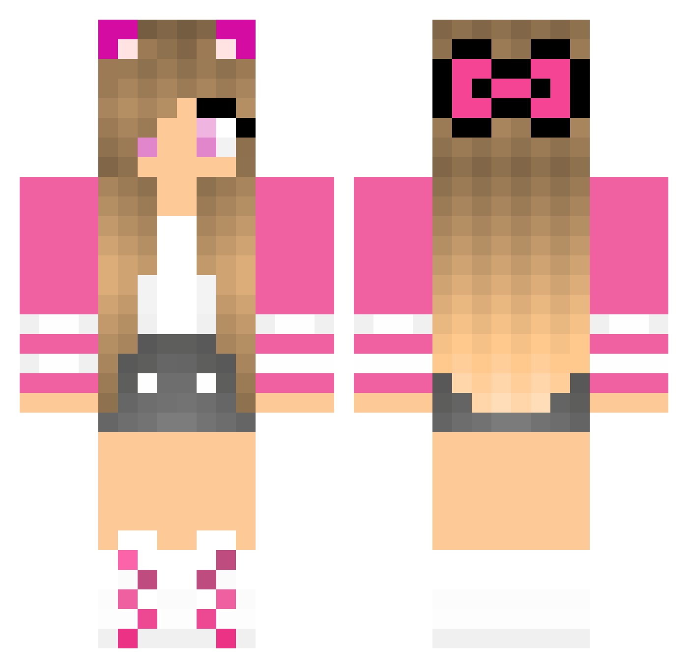 Wiskerz Minecraft skin, front and back view