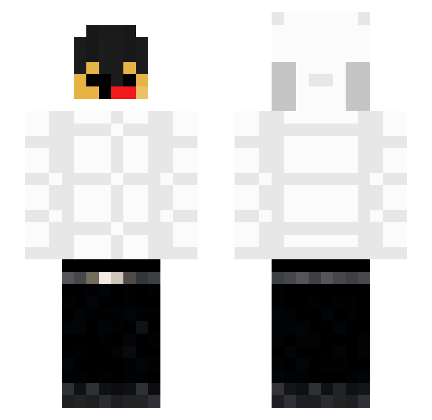 theqraple Minecraft skin, front and back view