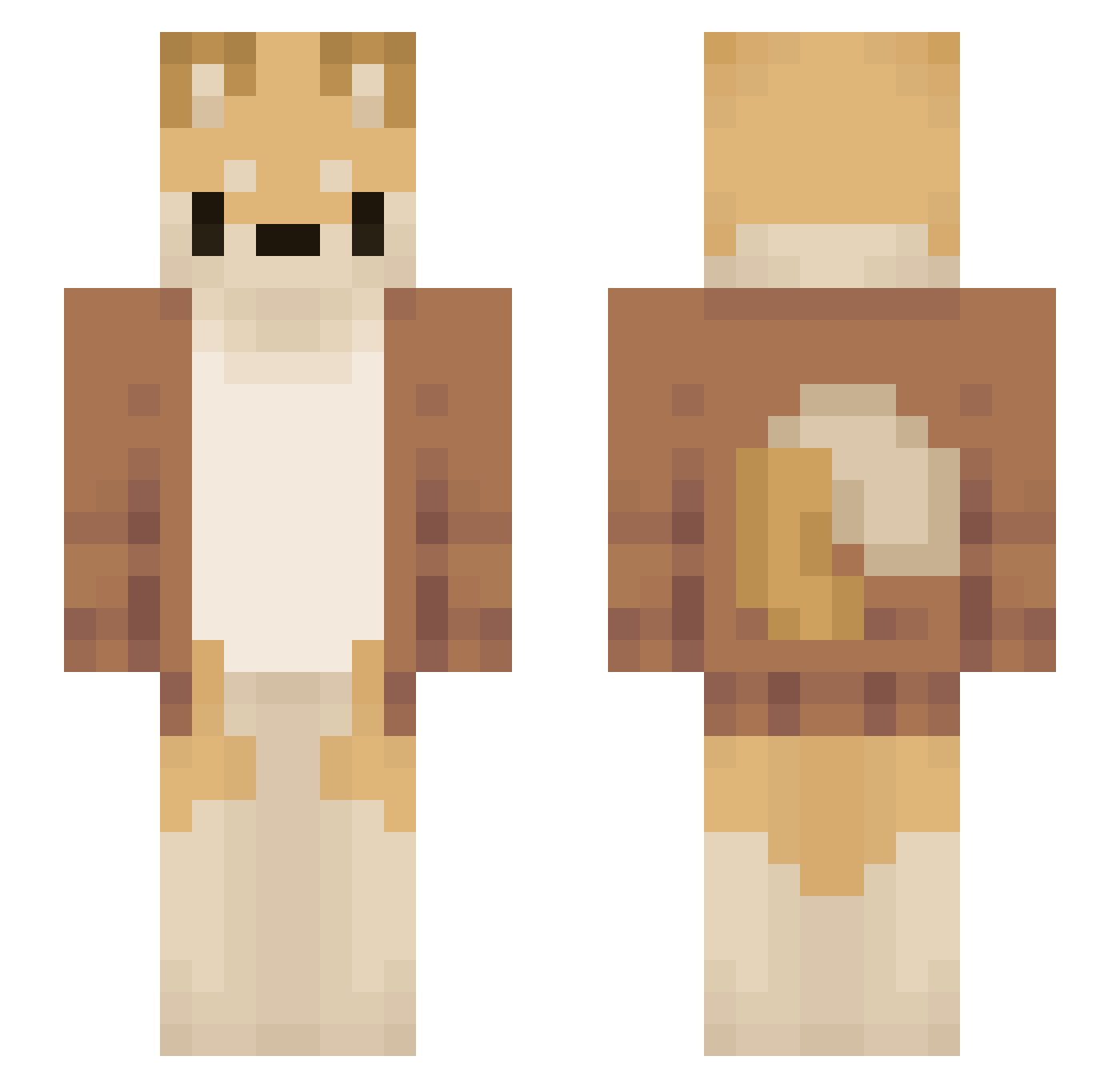 GBF Minecraft skin, front and back view