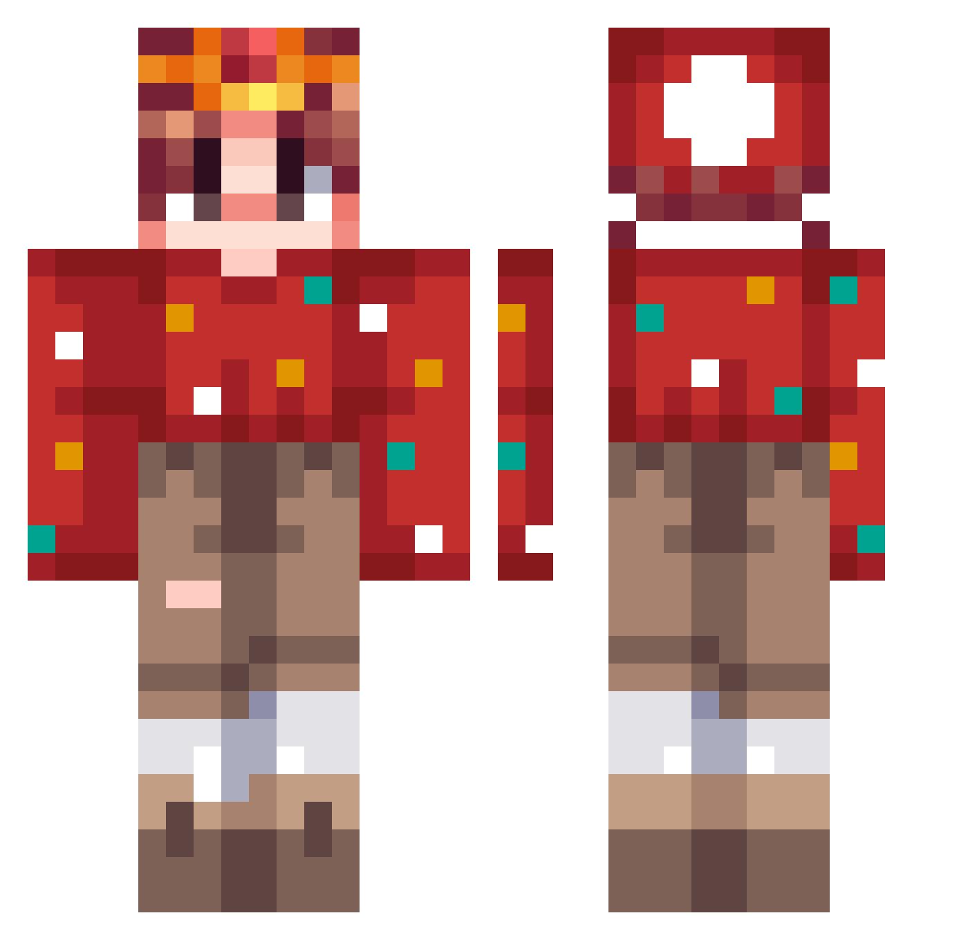 tamaki8046 Minecraft skin, front and back view