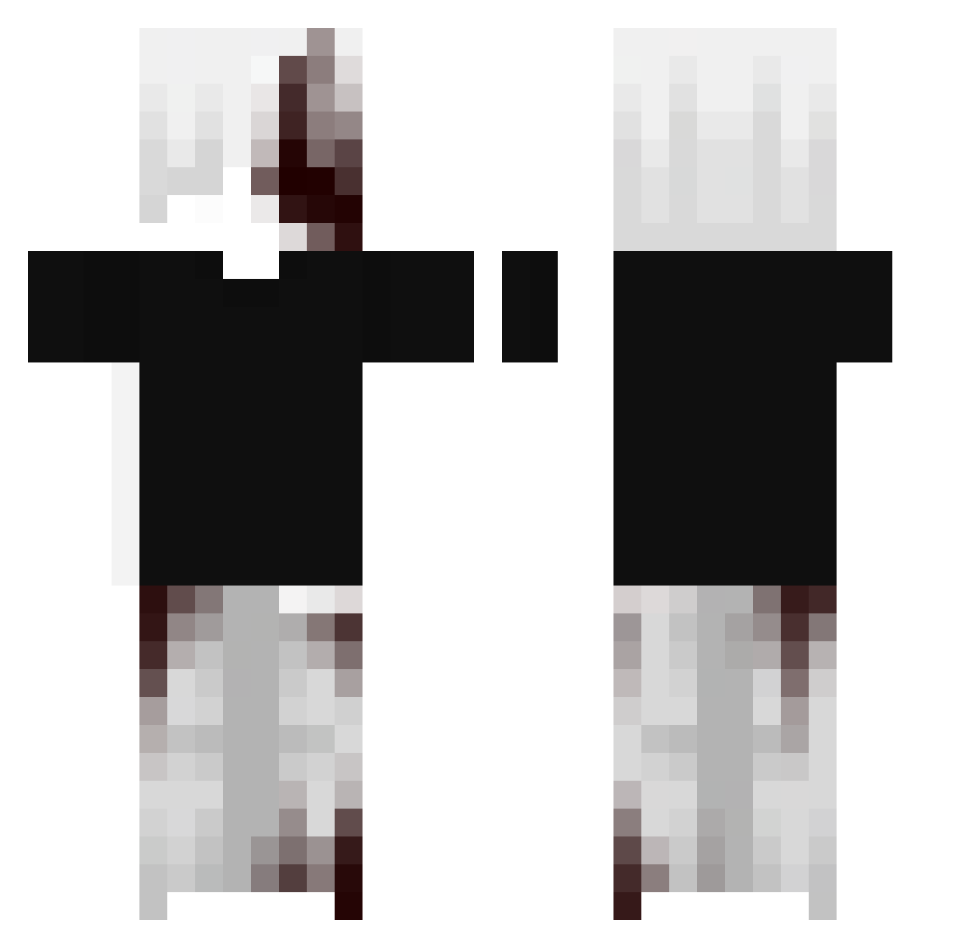 MunkUnderlord Minecraft skin, front and back view