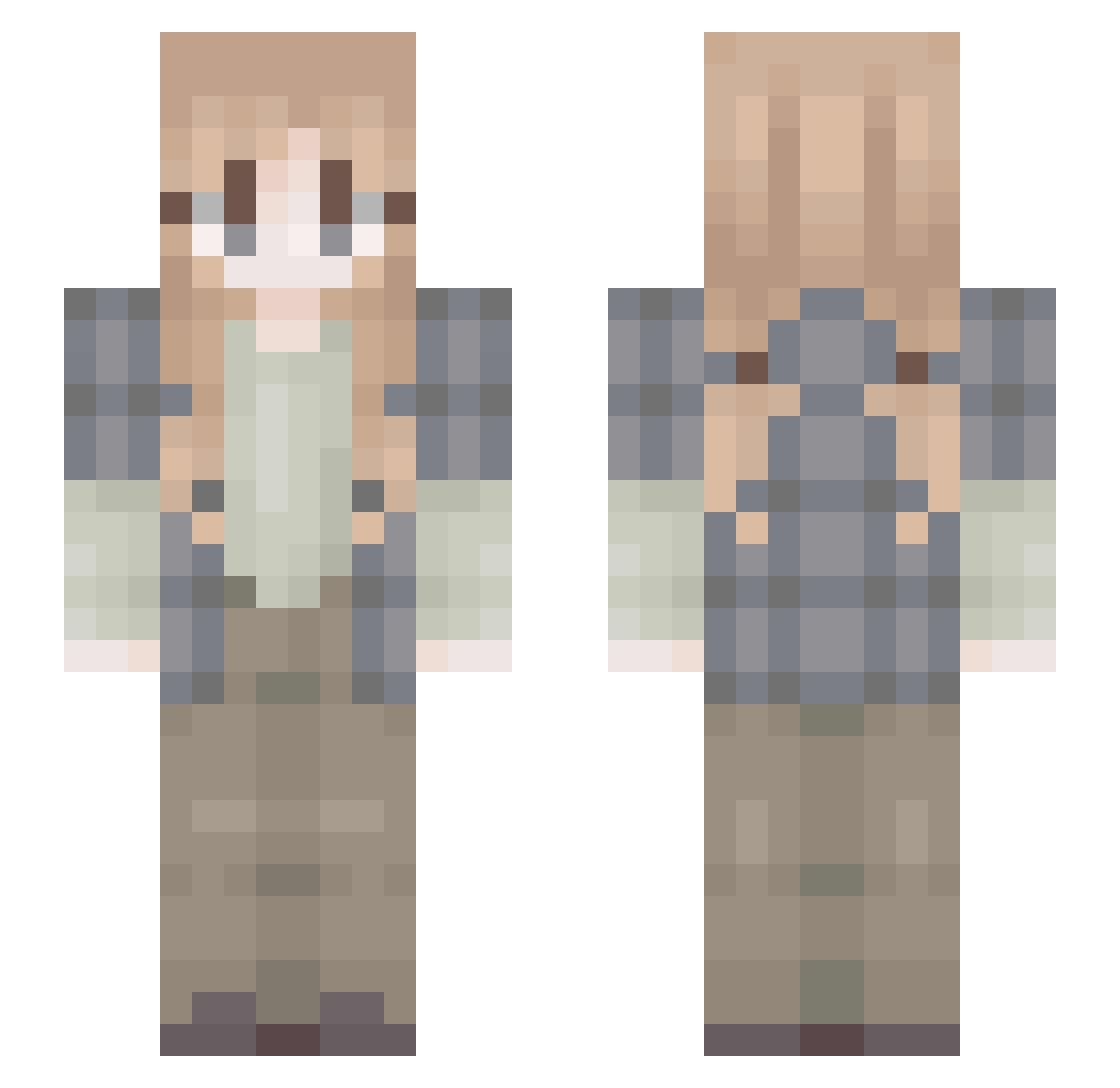 affies Minecraft skin, front and back view