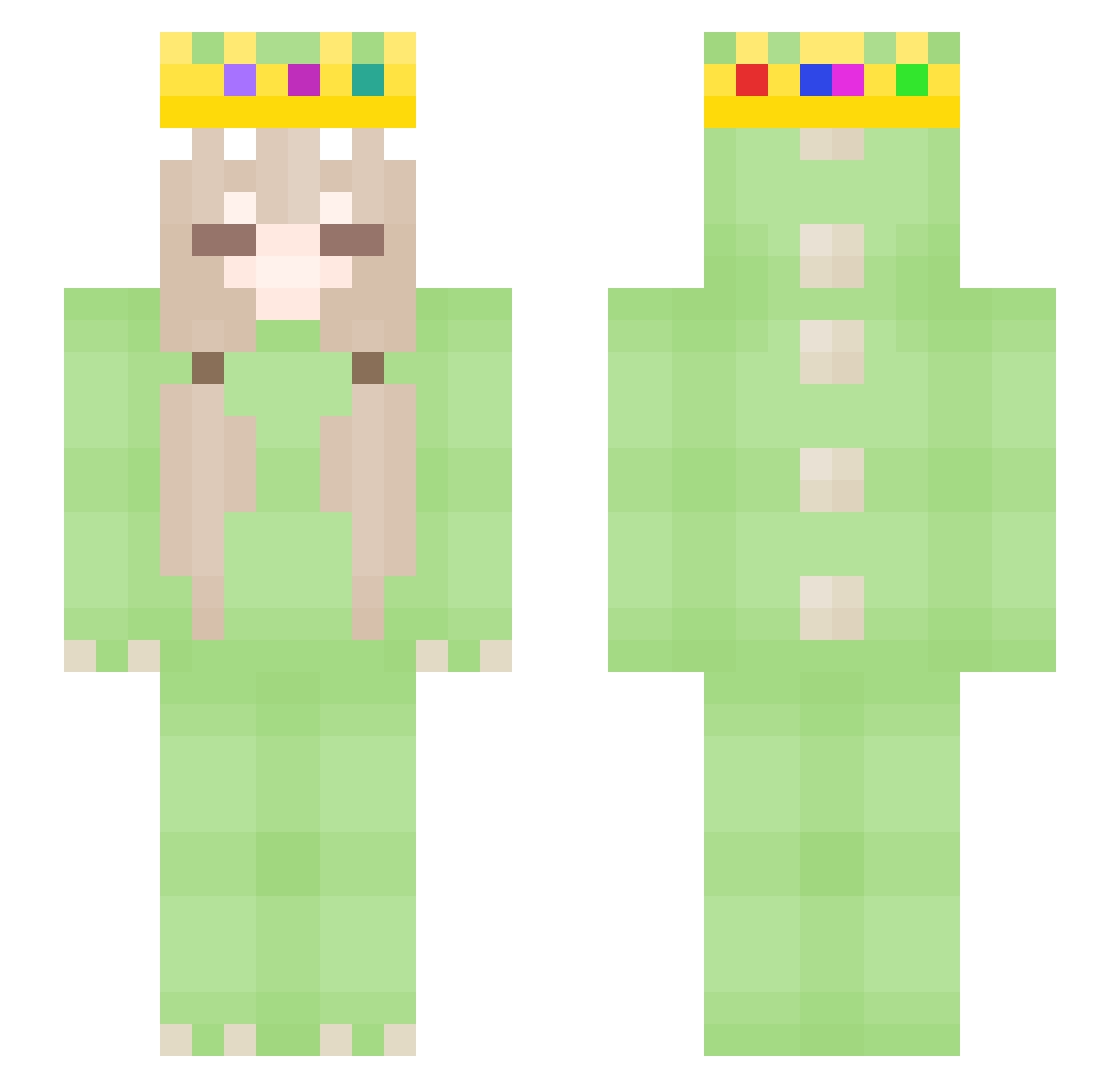 Zone0 Minecraft skin, front and back view
