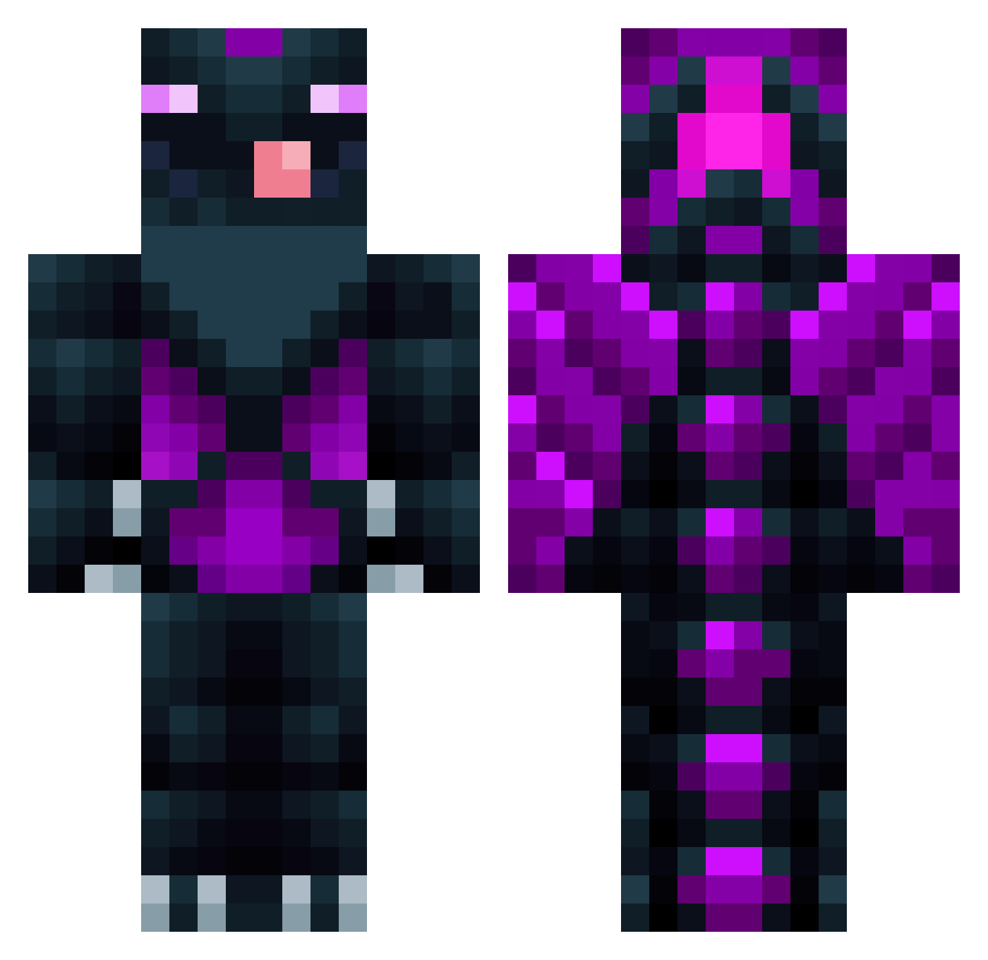 SwaziPlays Minecraft skin, front and back view
