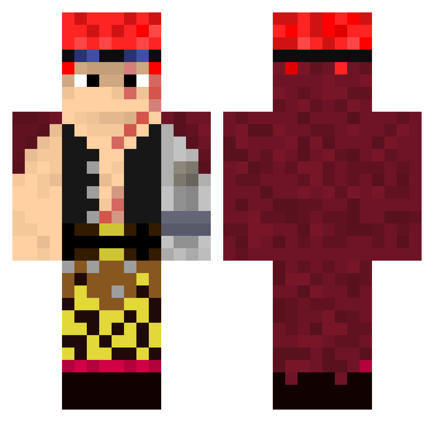 HiOsman Minecraft skin, front and back view