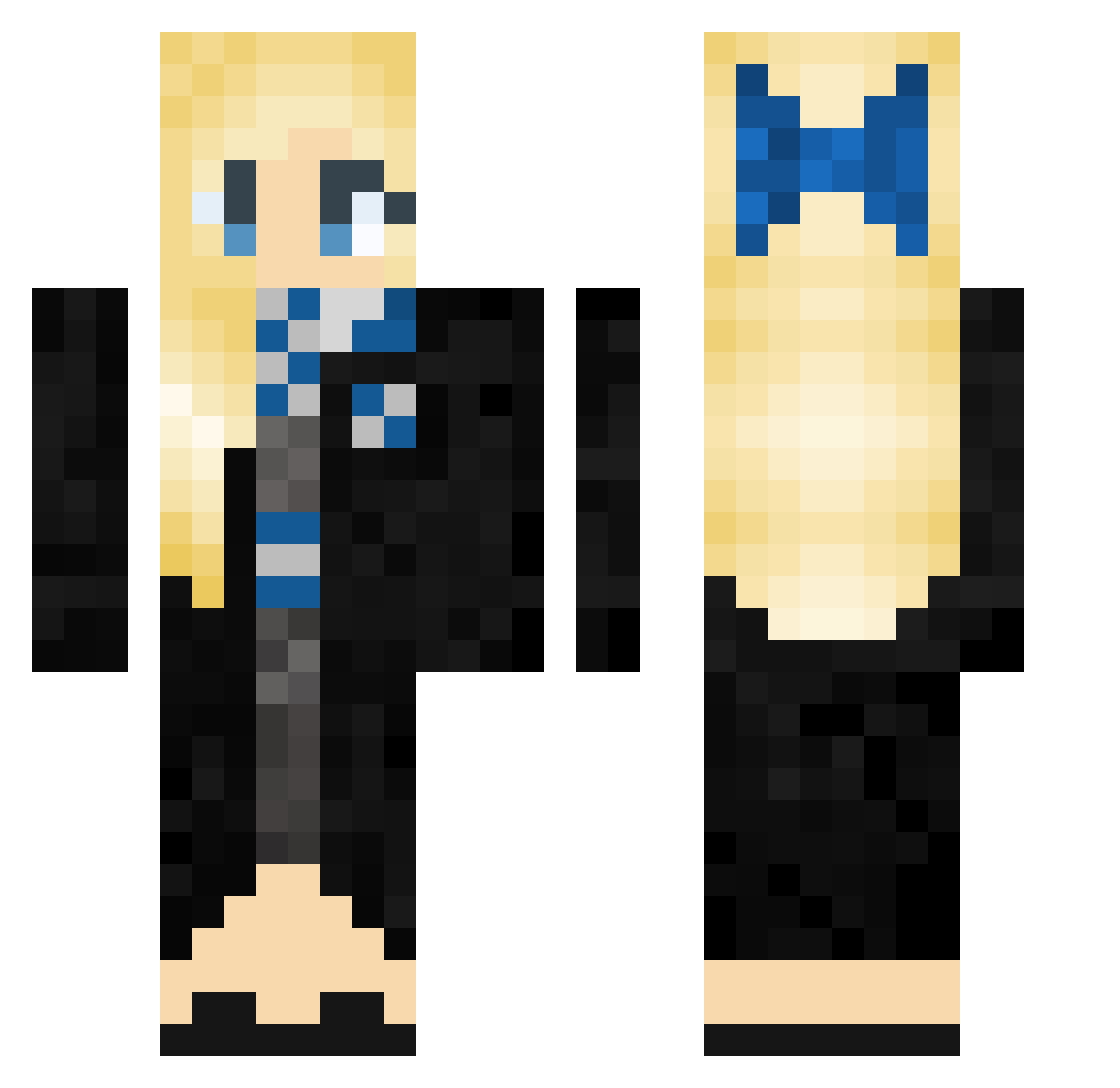 Melimels21 Minecraft skin, front and back view