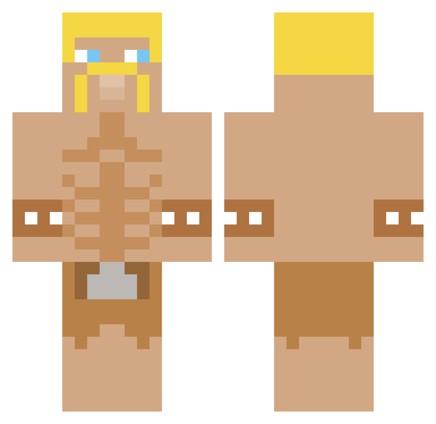 Lassidoxx Minecraft skin, front and back view