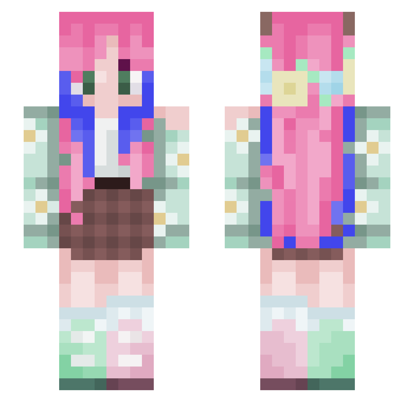 siennarose9 Minecraft skin, front and back view