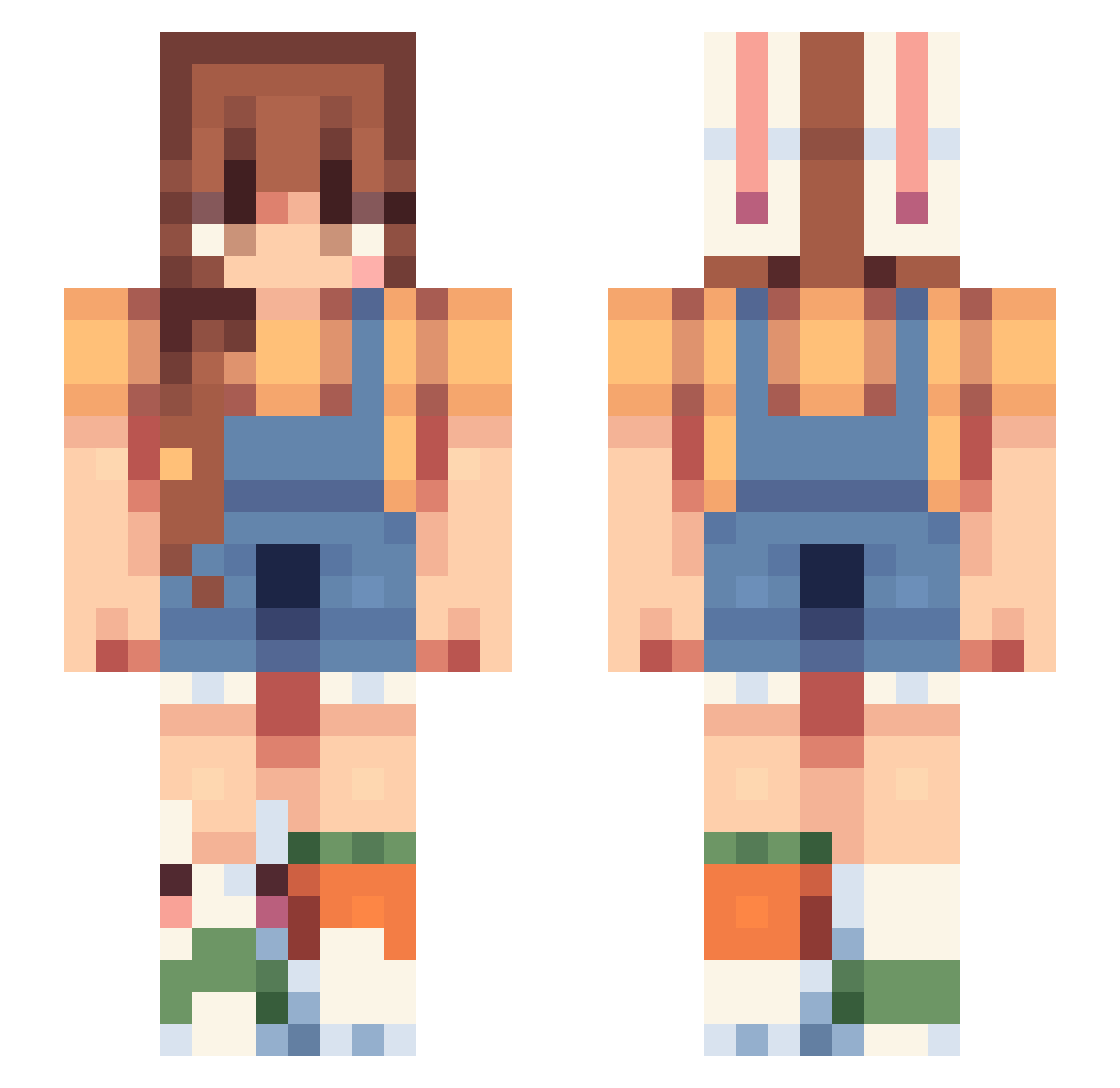 ssilvajessica_ Minecraft skin, front and back view