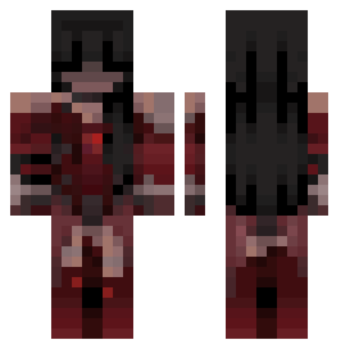 wolfgirlpawjob Minecraft skin, front and back view
