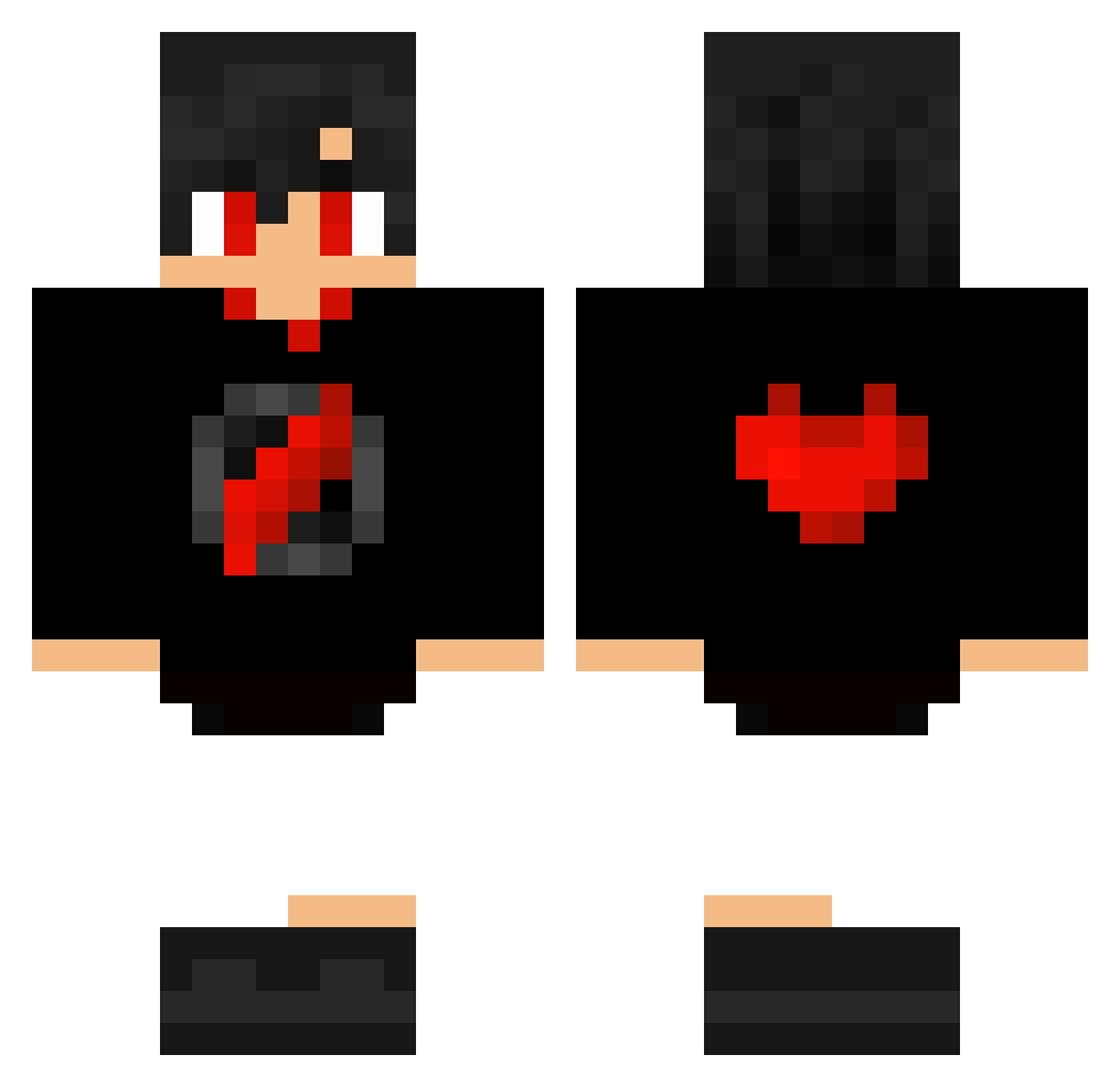 zaki_toti Minecraft skin, front and back view