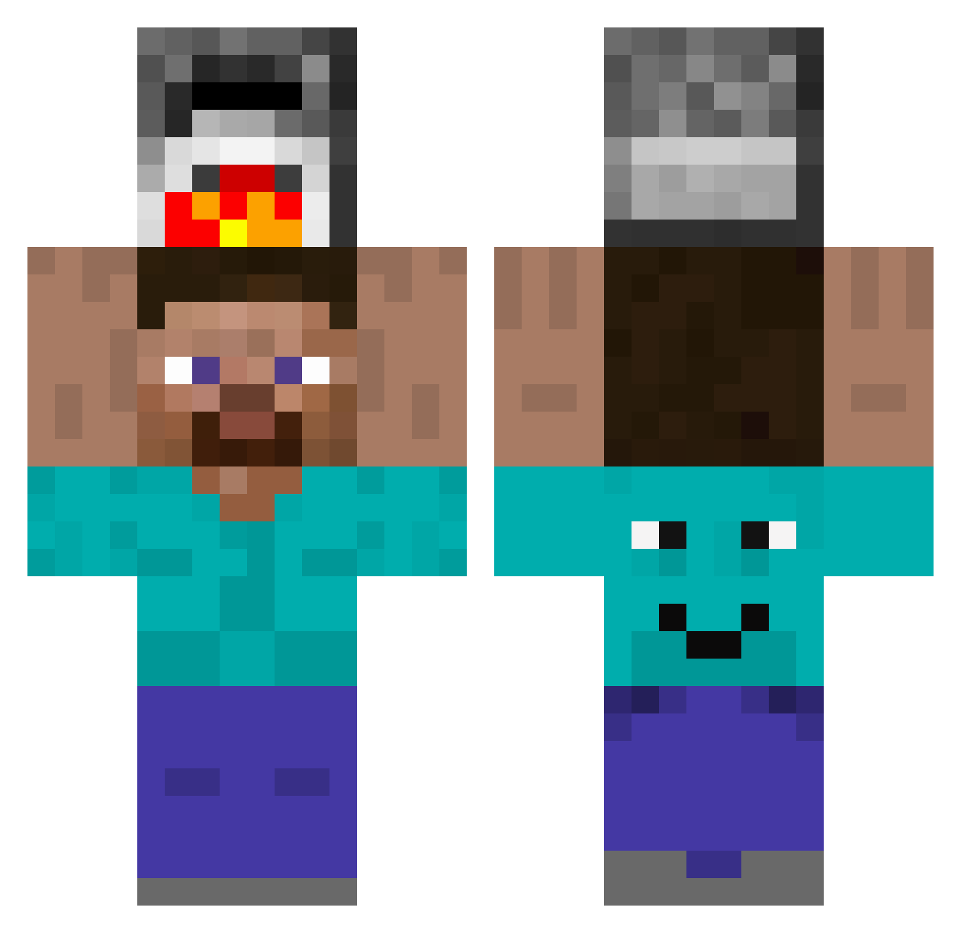 Freakking Minecraft skin, front and back view