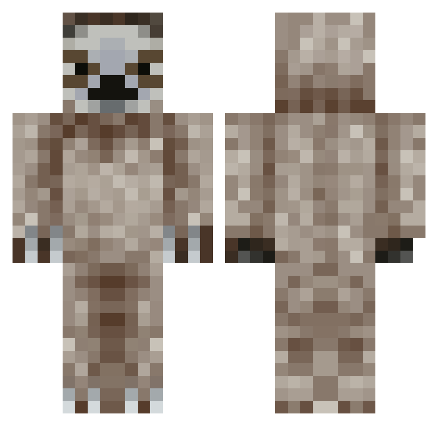 GrumpySlothGamer Minecraft skin, front and back view