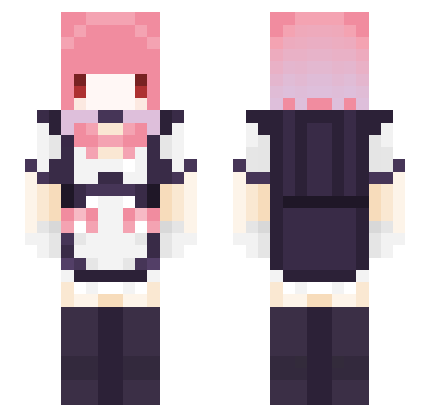 ZHUNIE Minecraft skin, front and back view