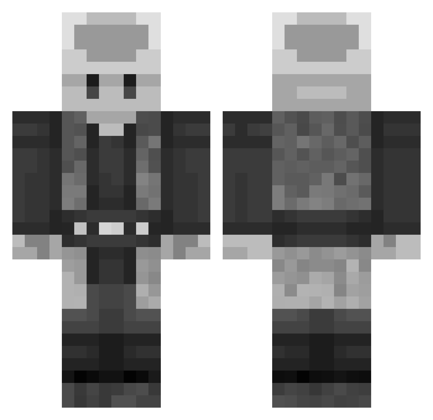 Incongruous Minecraft skin, front and back view
