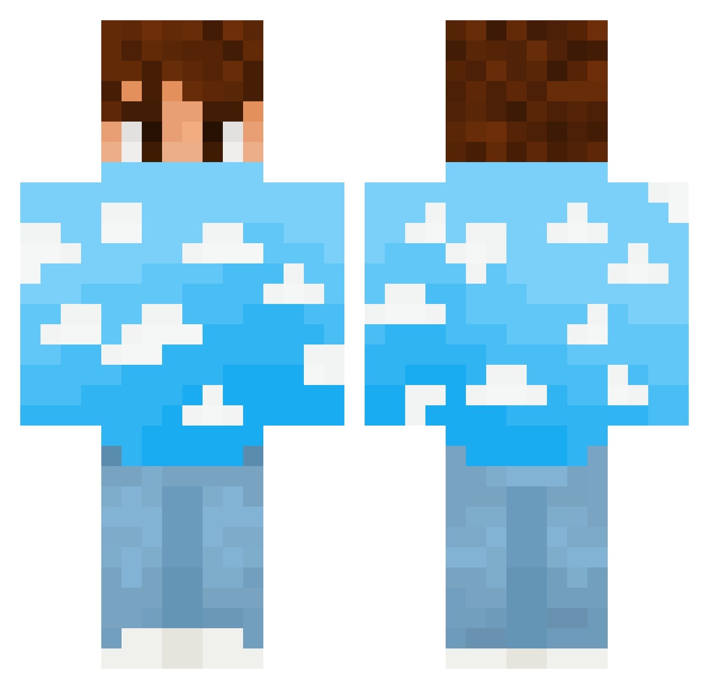 NotLinkMaster Minecraft skin, front and back view