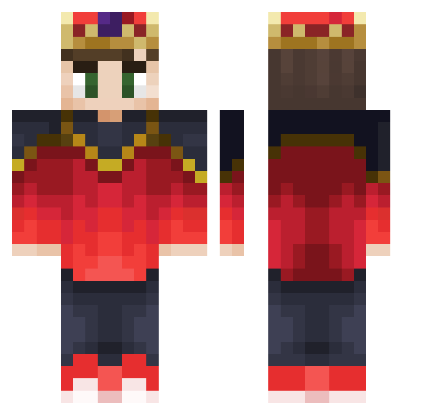 7656 Minecraft skin, front and back view