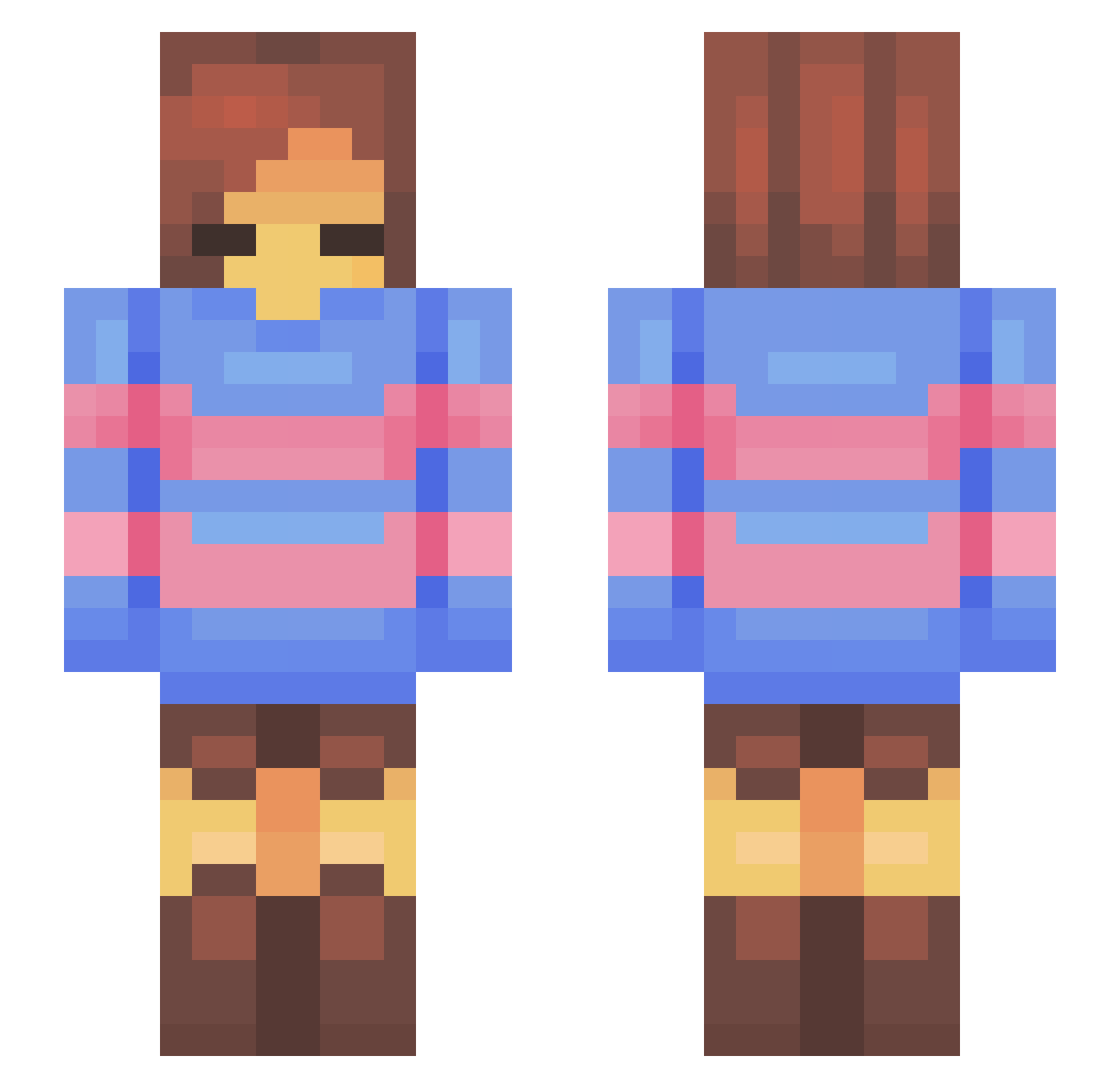 Ozen62 Minecraft skin, front and back view