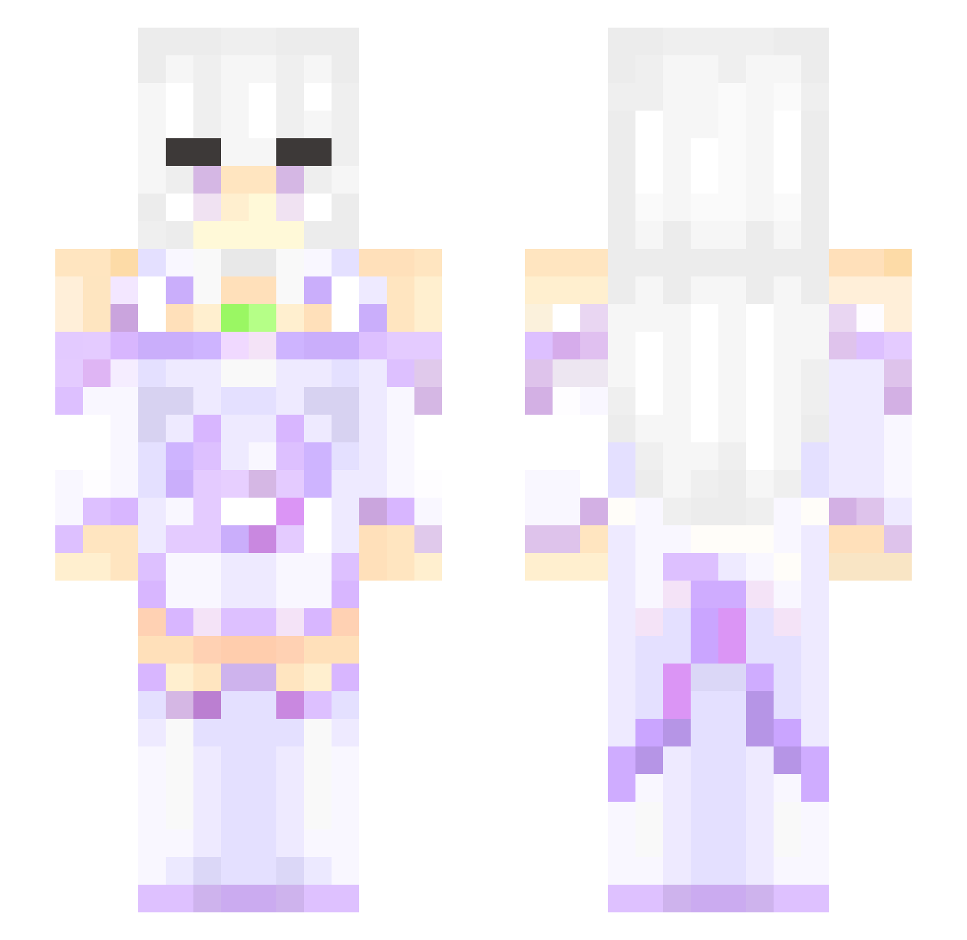 RavensRoost Minecraft skin, front and back view