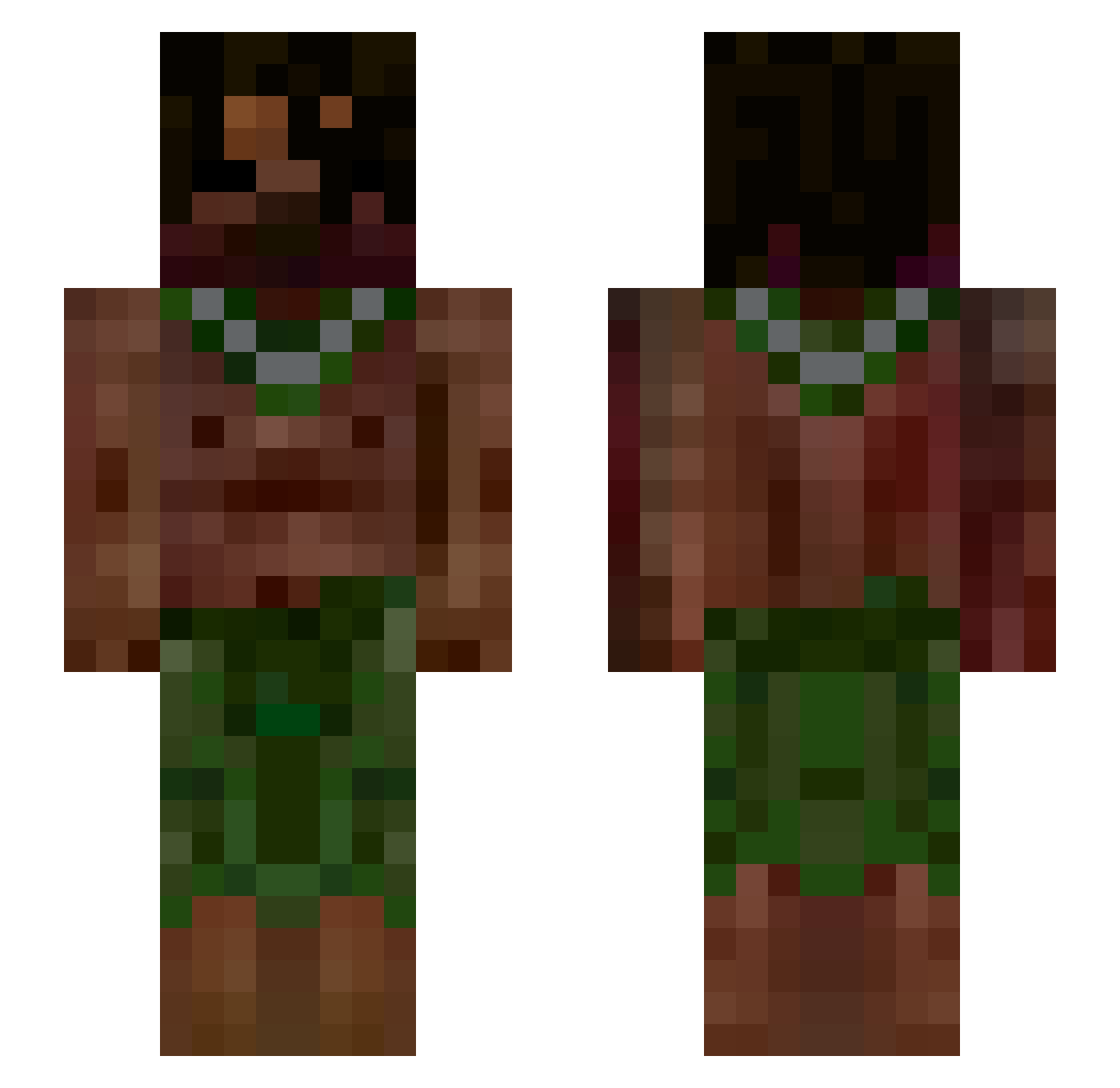Kubix007kaz Minecraft skin, front and back view