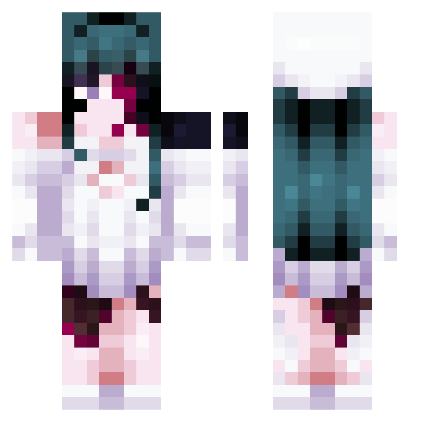 DeathGun646 Minecraft skin, front and back view