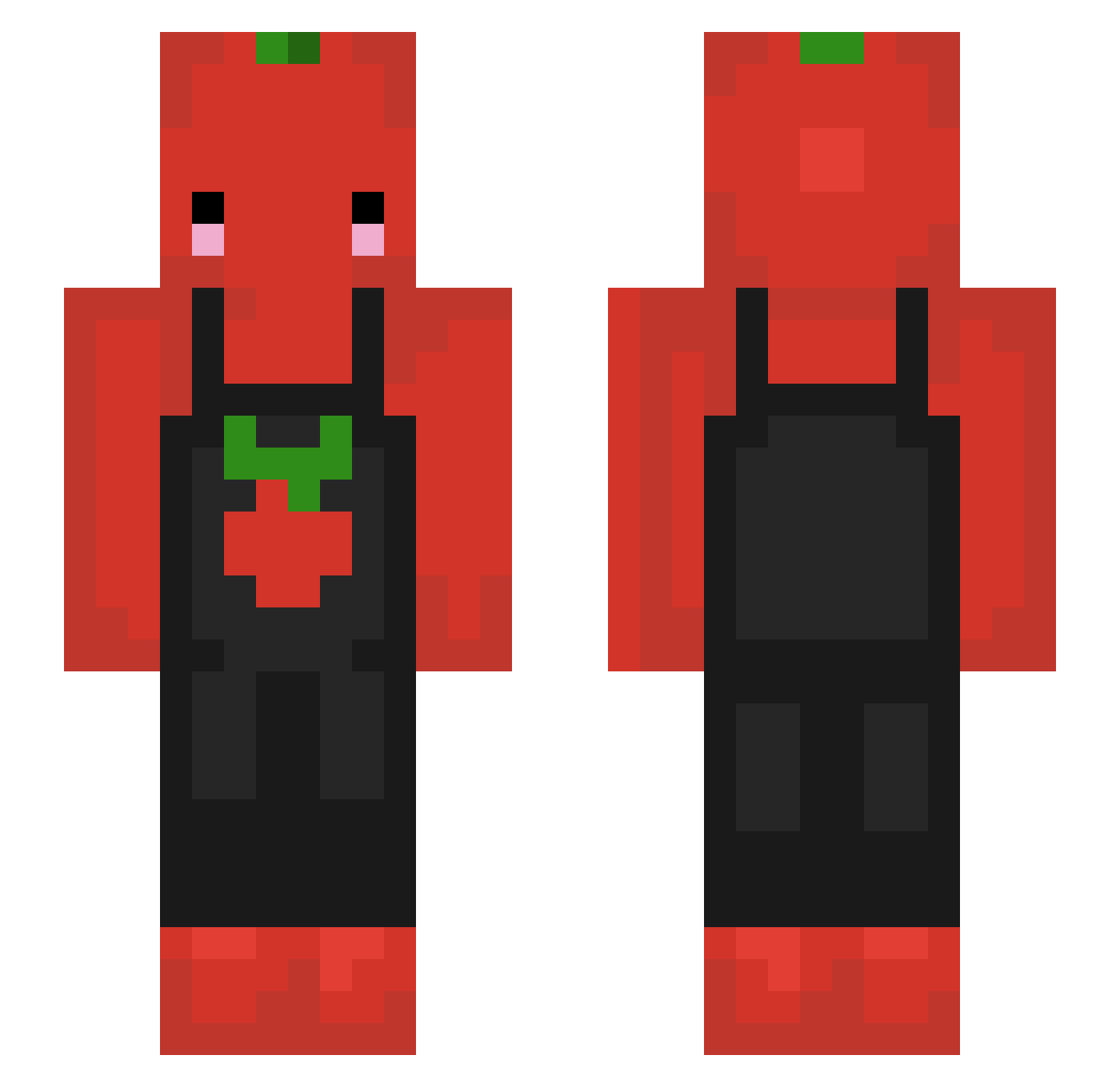 TheQamillo Minecraft skin, front and back view