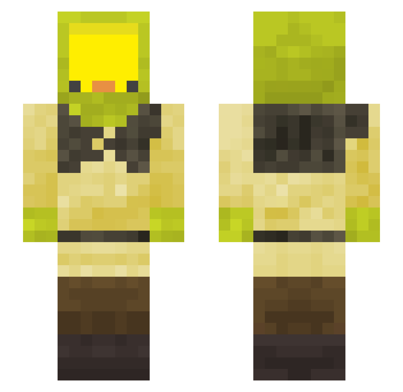 Amy Minecraft skin, front and back view