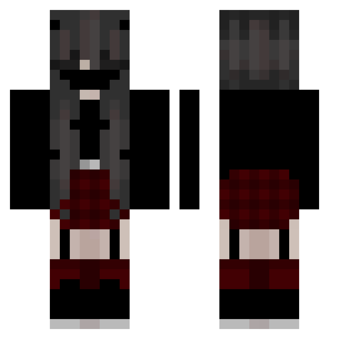 TheLaiked Minecraft skin, front and back view
