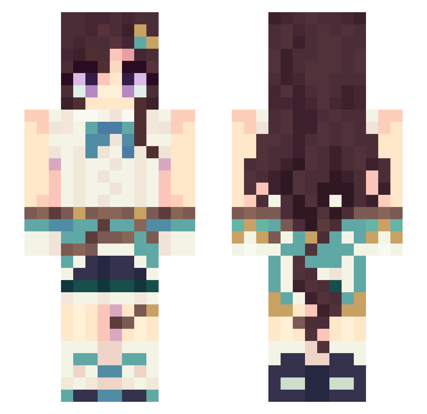 Tri69420 Minecraft skin, front and back view