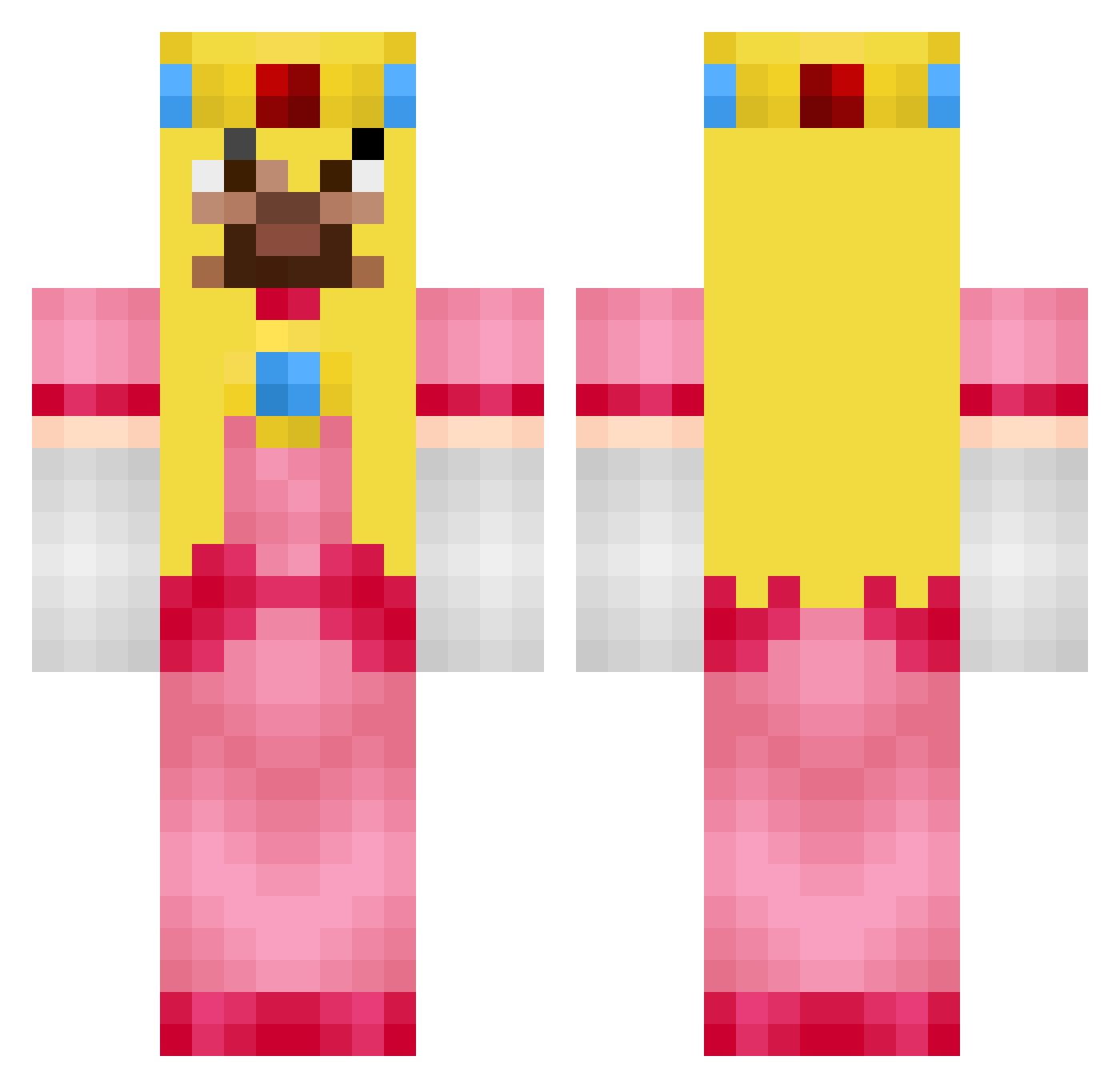 Sapqy Minecraft skin, front and back view