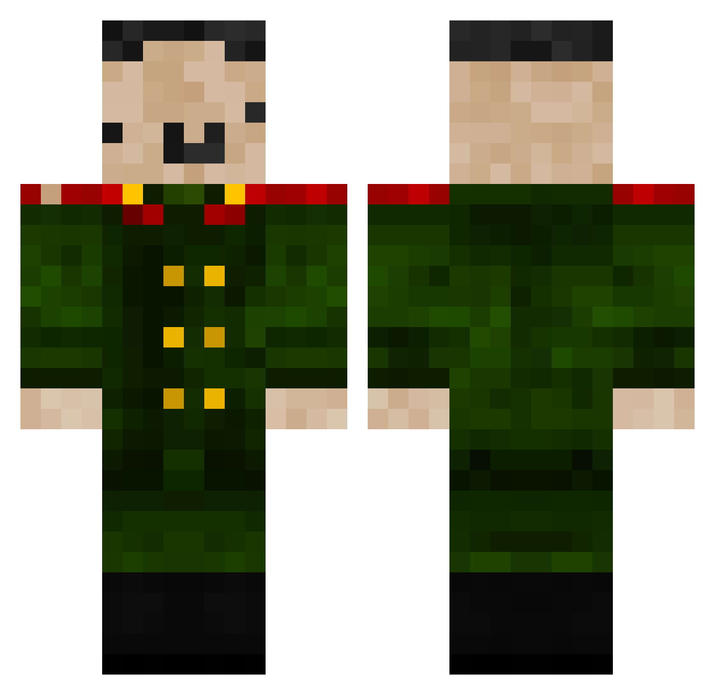 sixeightG Minecraft skin, front and back view